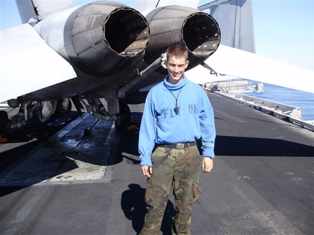 Michael on deck USS Stennis 2009