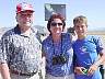 Lt. Col (Ret) and former U-2 and SR-71 pilot, Tony Bevacqua with Connie and her son, Michael at the July, 2002 Joint Chiefs Firepower Demonstration on the Nellis range.