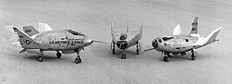X-24A, M2-F3 and HL-10 on parked on lakebed