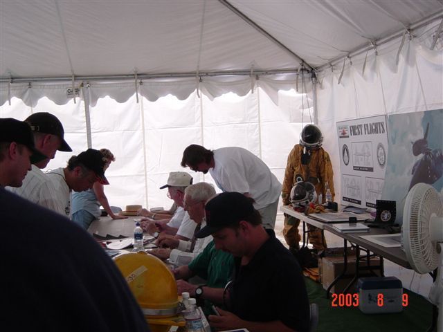 Jim Eastham autographing posters at the Blackbird Air Park