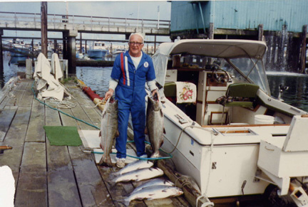 Ron's boat with a catch of Kings