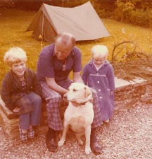 Werner, grandkids and dog