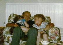 Werner taking a nap with the grandkids