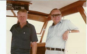 Slip Slater and Werner Weiss on Slip's boat