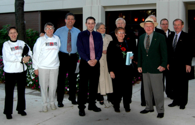 I believe the two ladies on the left work for the Cold War Museum in Lorton, Va.  next is Gary Powers, Jr., then Chris Sturdevant, Ms. Vasarhelyl, me, Dr. Toth (behind), Carl, with Dr. Khrushchev behind him, Dr. Krzysztof Persak, panelist, and Werner Juretzko (not a panelist, but in charge of European Affairs for The Cold War Museum).